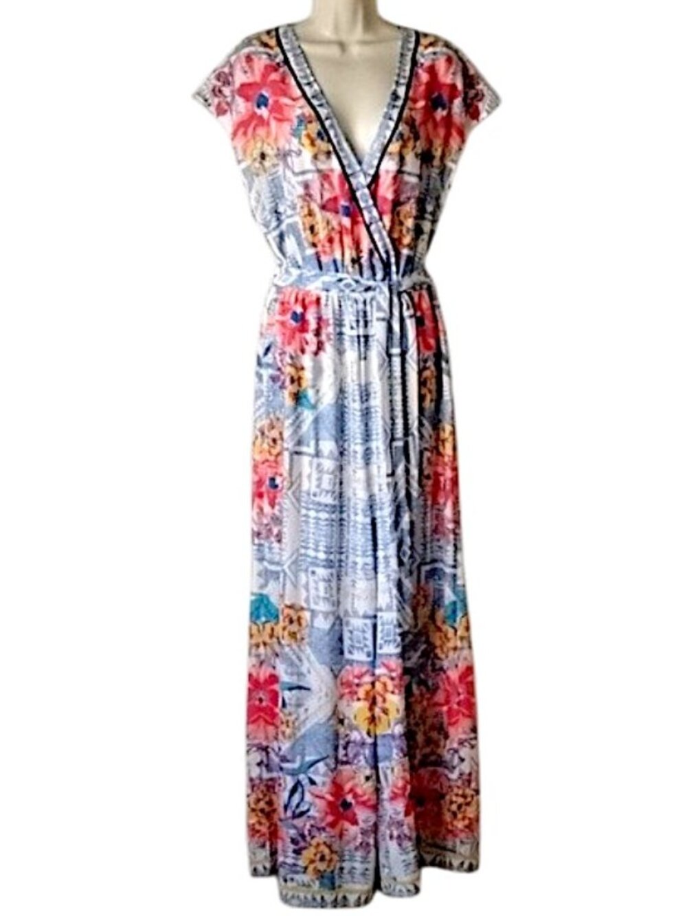 NWOT Flying Tomato Wide Leg Tassel Tie V-Neck Jumpsuit L Cabana Floral